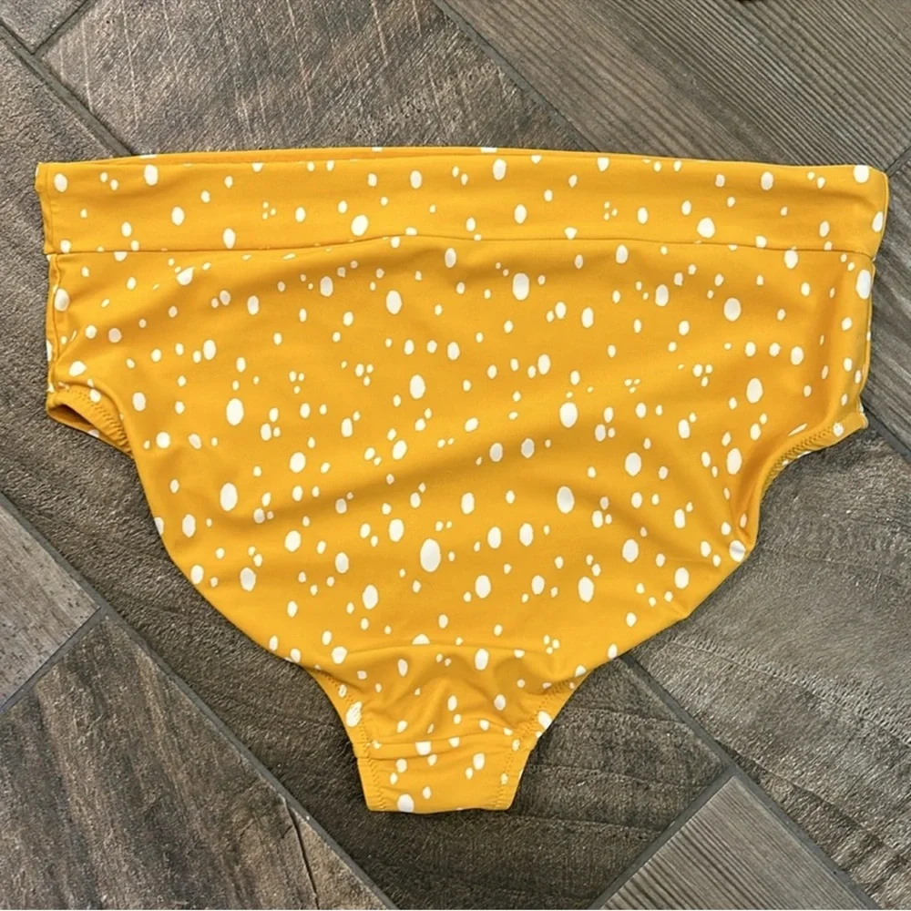 Kona Sol Plus Size Mustard Polka Dot High Waist Bikini Set 16W 18W D/DD